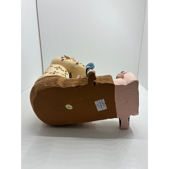 Clay Storyteller Figurine With Multicolored Children & Flute Design - Picture 12 of 12